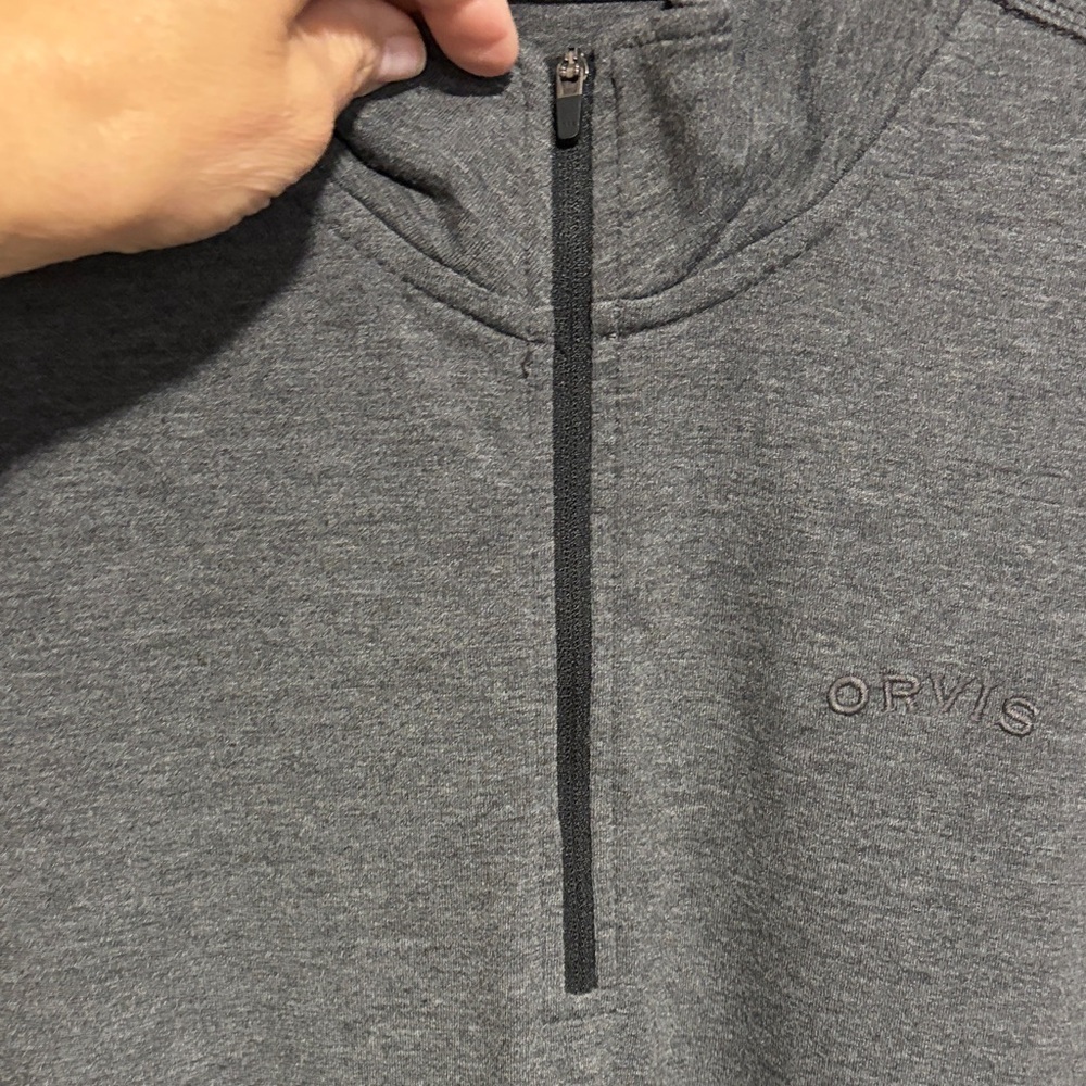 Orvis Charcoal Quarter-Zip Pullover - Picture 3 of 7
